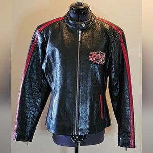 Avirex Vintage 90's Women's Motorcycle Leather Jacket Size Medium